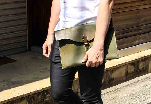 A stylish clutch bag by Brown Brown Freespirits Osaka